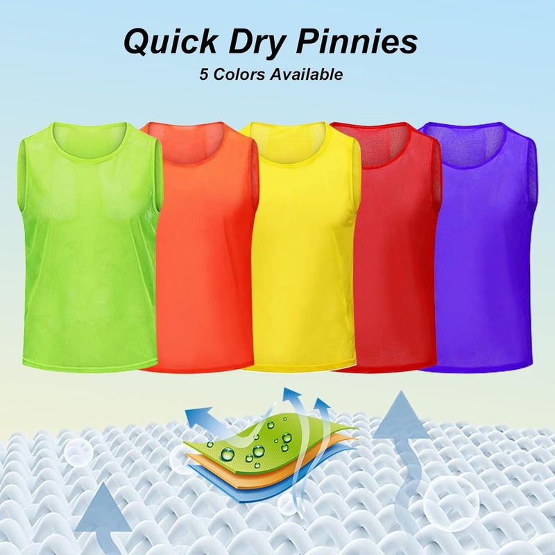 Mofech 12 Pack Pro Training Pinnies for Youth & Adult Mesh High-Vis Scrimmage Vests for Soccer, Basketball, Volleyball Teams - Image 4